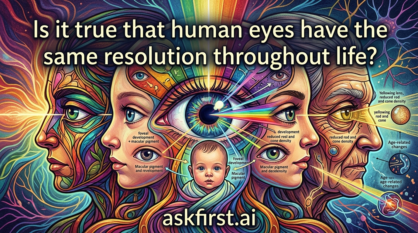 Is it true that human eyes have the same resolution throughout life? Is it true that human eyes have the same resolution throughout life?