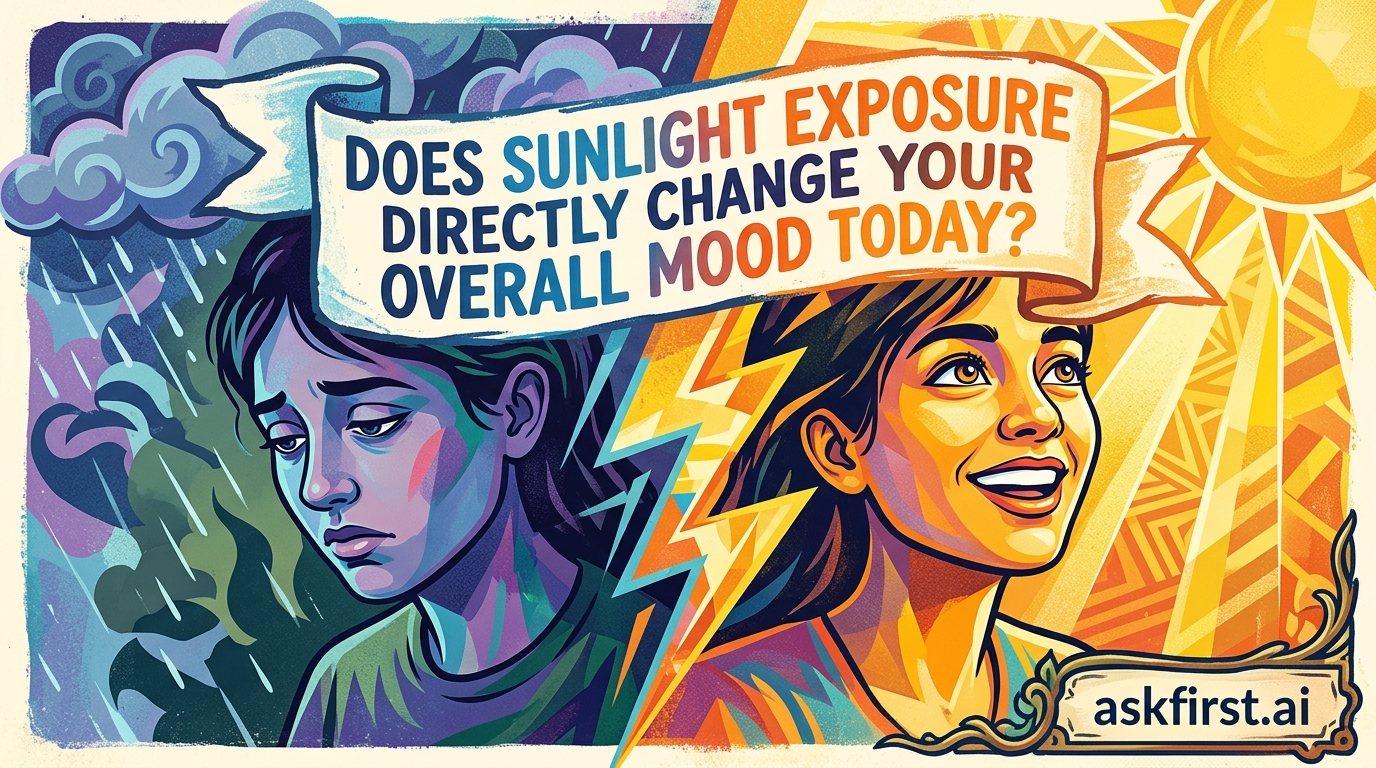 Does sunlight exposure directly change your overall mood today? Does sunlight exposure directly change your overall mood today?