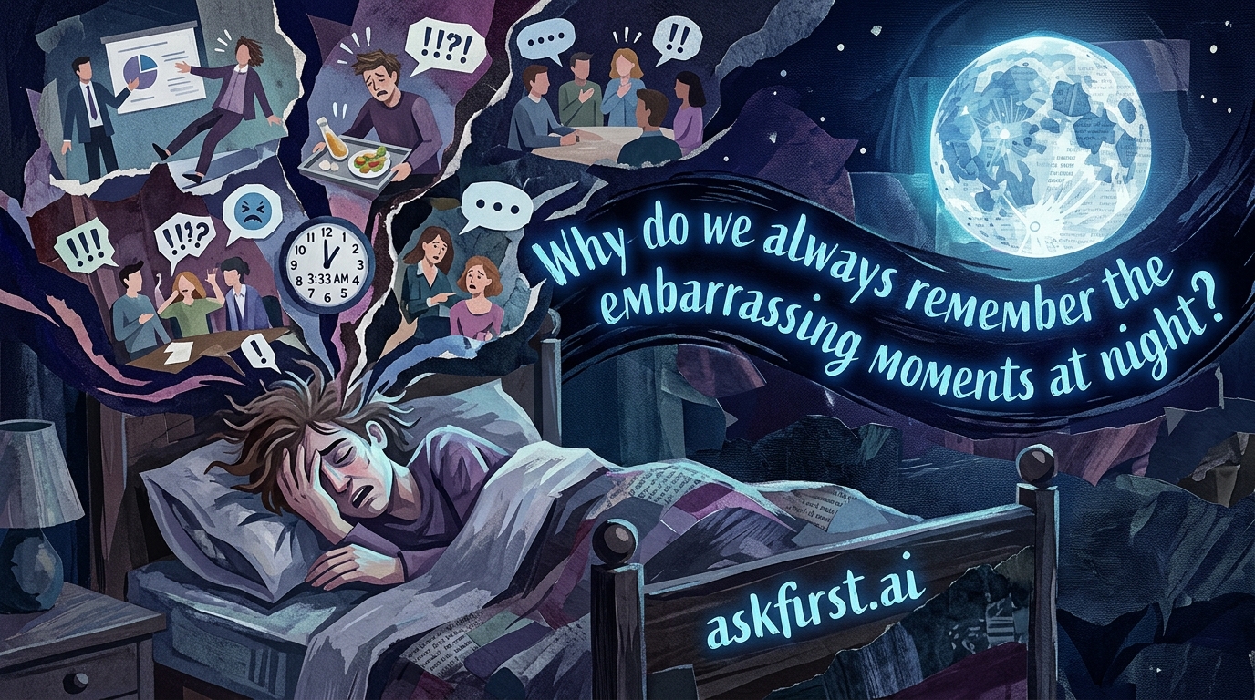 Why do we always remember the embarrassing moments at night? Why do we always remember the embarrassing moments at night?