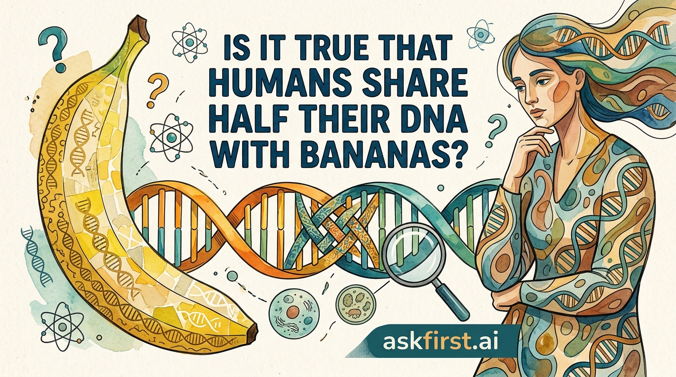 Is it true that humans share half their DNA with bananas? Is it true that humans share half their DNA with bananas?
