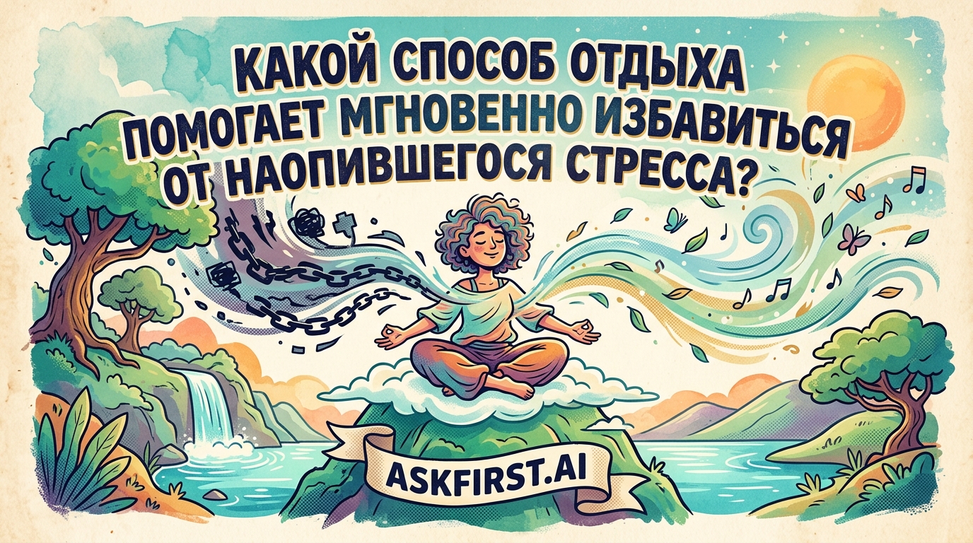 Какой способ отдыха помогает мгновенно избавиться от накопившегося стресса? Какой способ отдыха помогает мгновенно избавиться от накопившегося стресса?