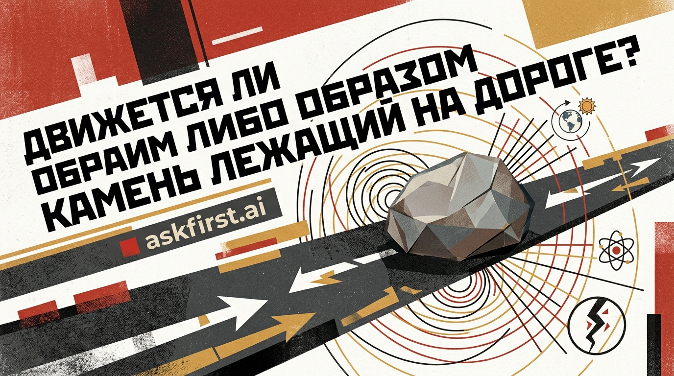 Движется ли каким либо образом камень лежащий на дороге? Движется ли каким либо образом камень лежащий на дороге?