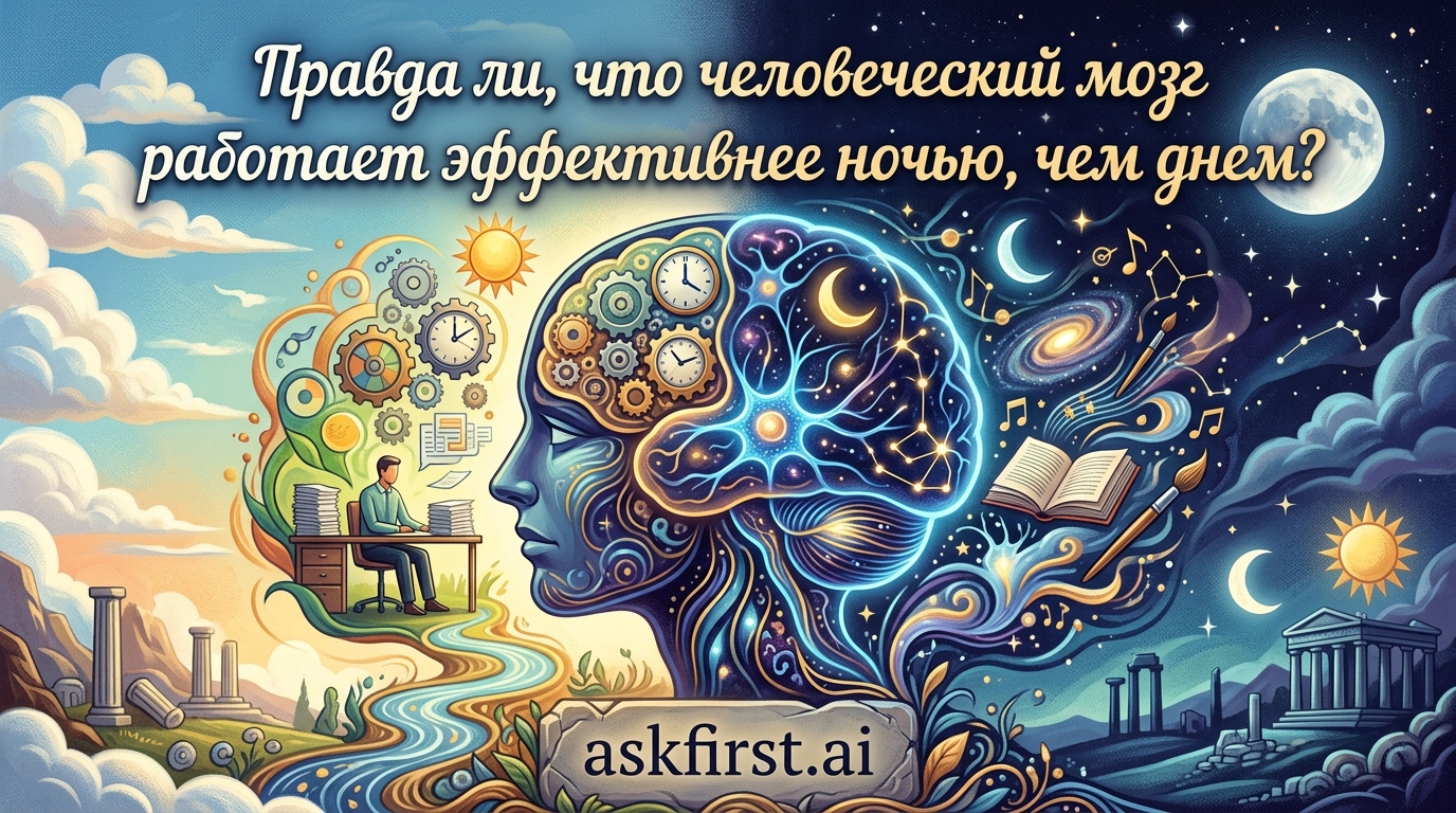 Правда ли, что человеческий мозг работает эффективнее ночью, чем днем? Правда ли, что человеческий мозг работает эффективнее ночью, чем днем?